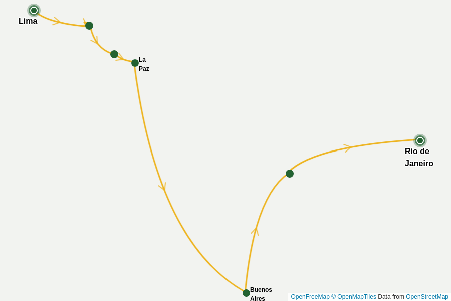 Itinerary Map image for Das Beste Südamerikas