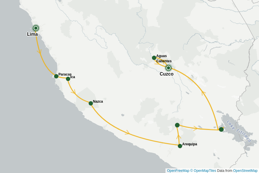 Itinerary Map image for Peru: Schätze der Anden