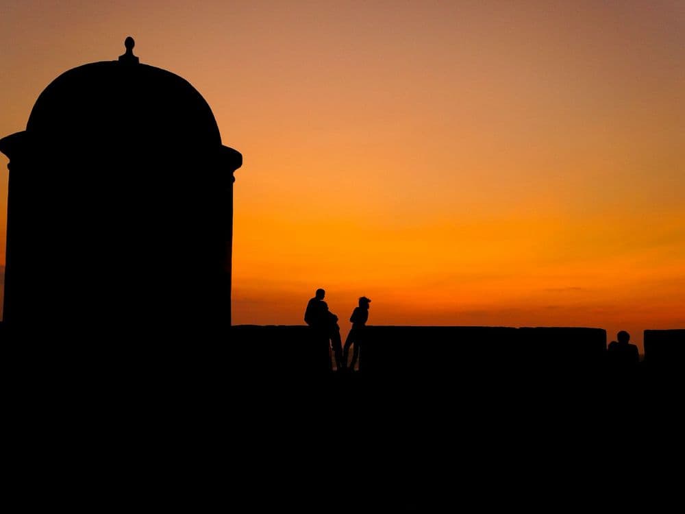 Romantischer Sonnenuntergang in Cartagena