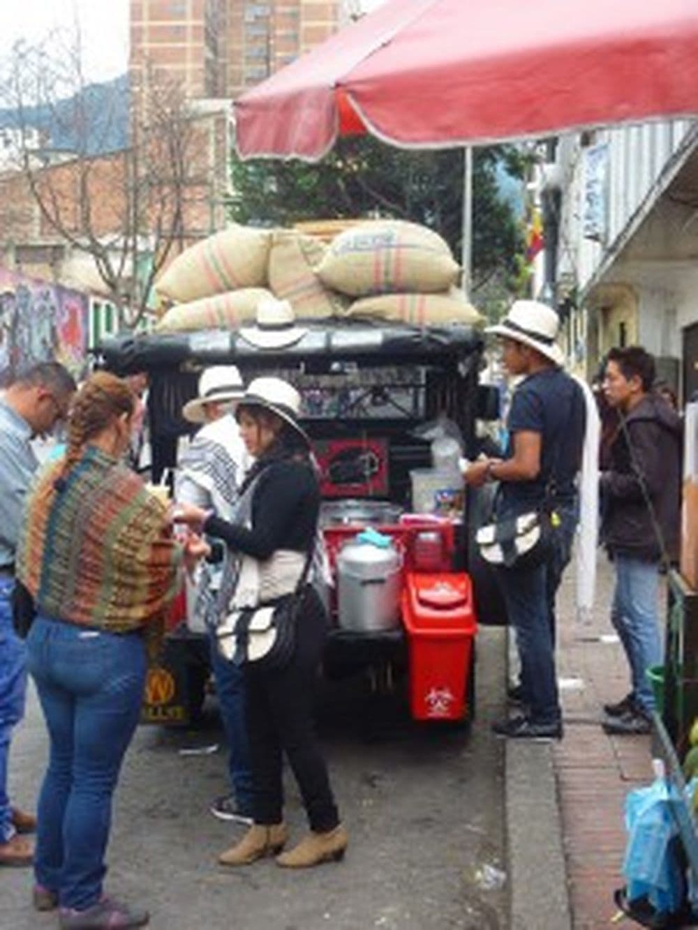 Kaffeestand in der Straße