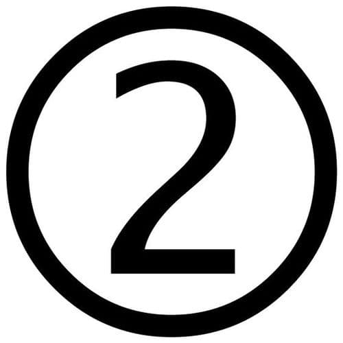black number two in circle icon