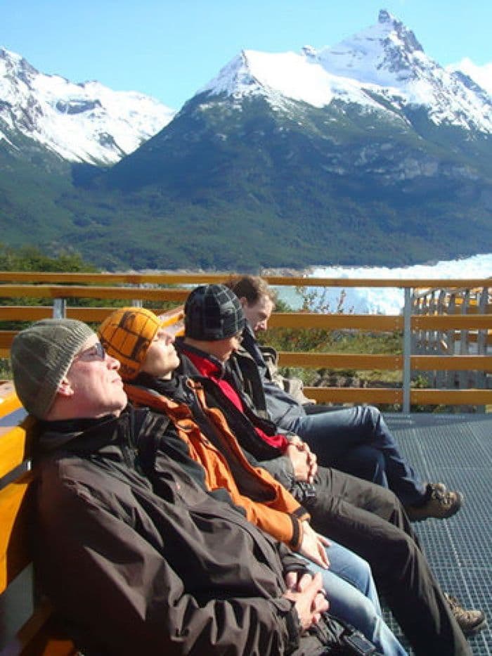 Sonnebaden am Perito Moreno Gletscher