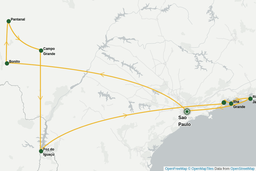Itinerary Map image for Brasilien für Entdecker