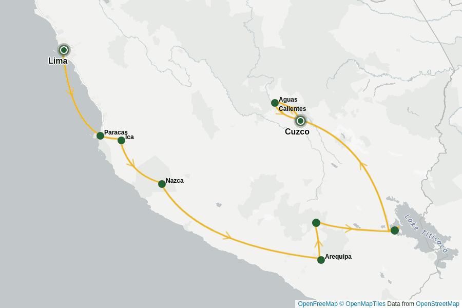 Itinerary Map image for Peru: Schätze der Anden