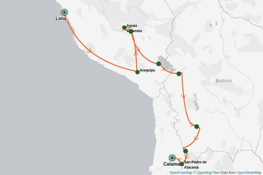 Itinerary Map image for Magie der Anden