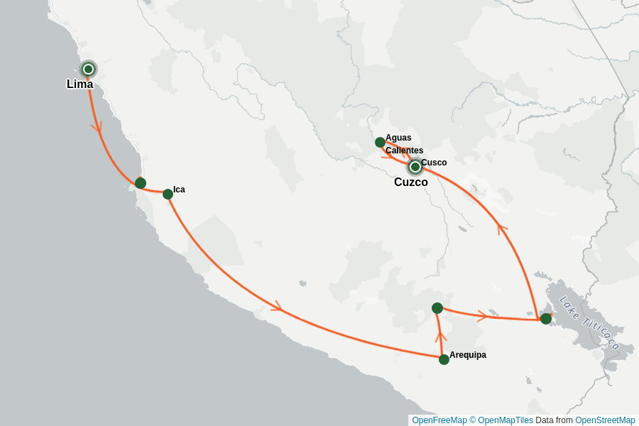 Itinerary Map image for Peru: Glanz der Anden