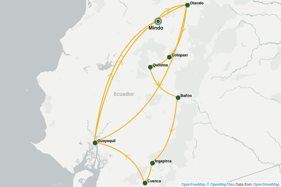 Itinerary Map image for Privatreise: Ecuador & Andenregion