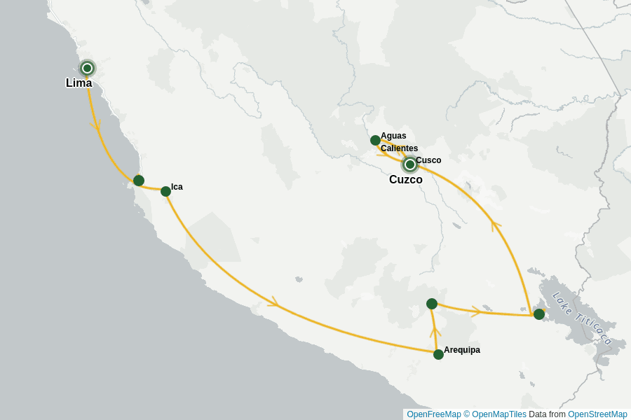 Itinerary Map image for Peru: Glanz der Anden