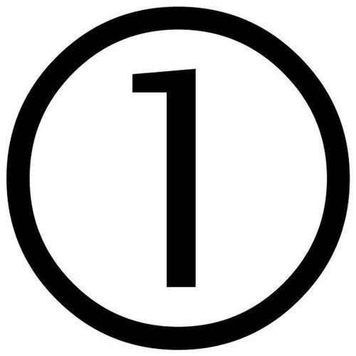 black number one in circle icon