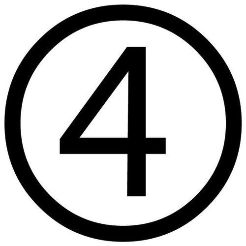 Black number four in circle