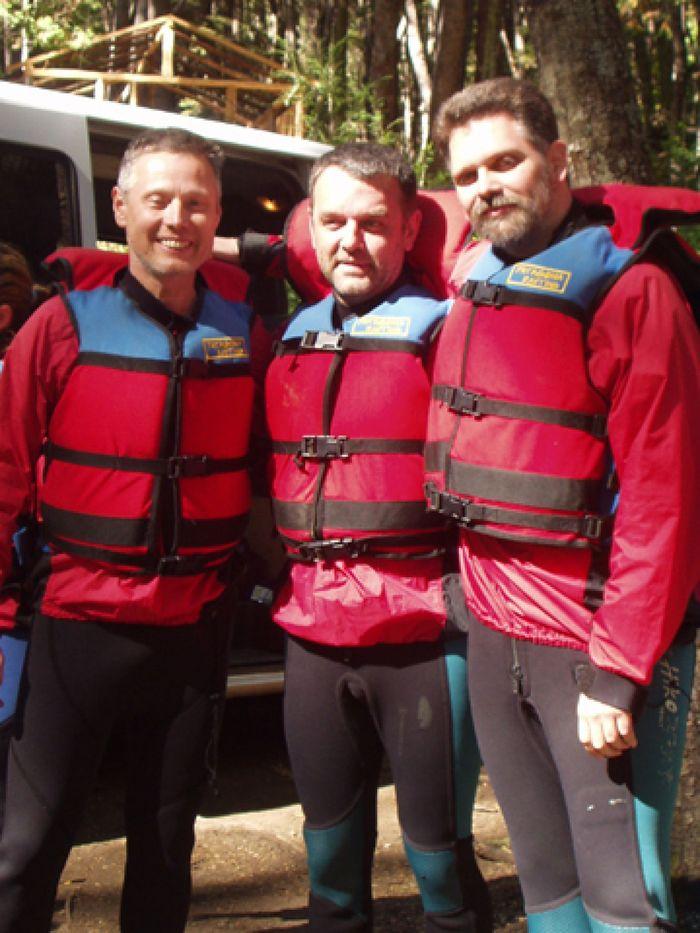 Norbert, Christian und Burk beim Rafting
