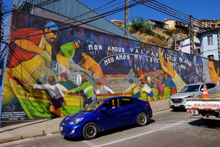 Die Murales in Valparaiso sind