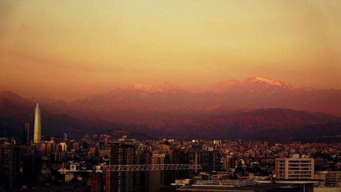 Santiago de Chile beim Sonnenu