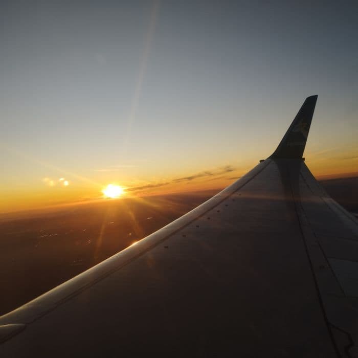 Sonnenuntergang aus dem Flugzeug