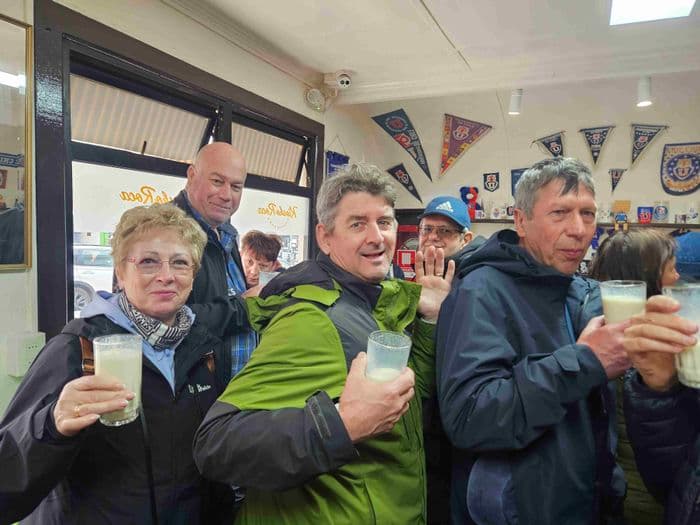 Choriqueso und Bananenmilch