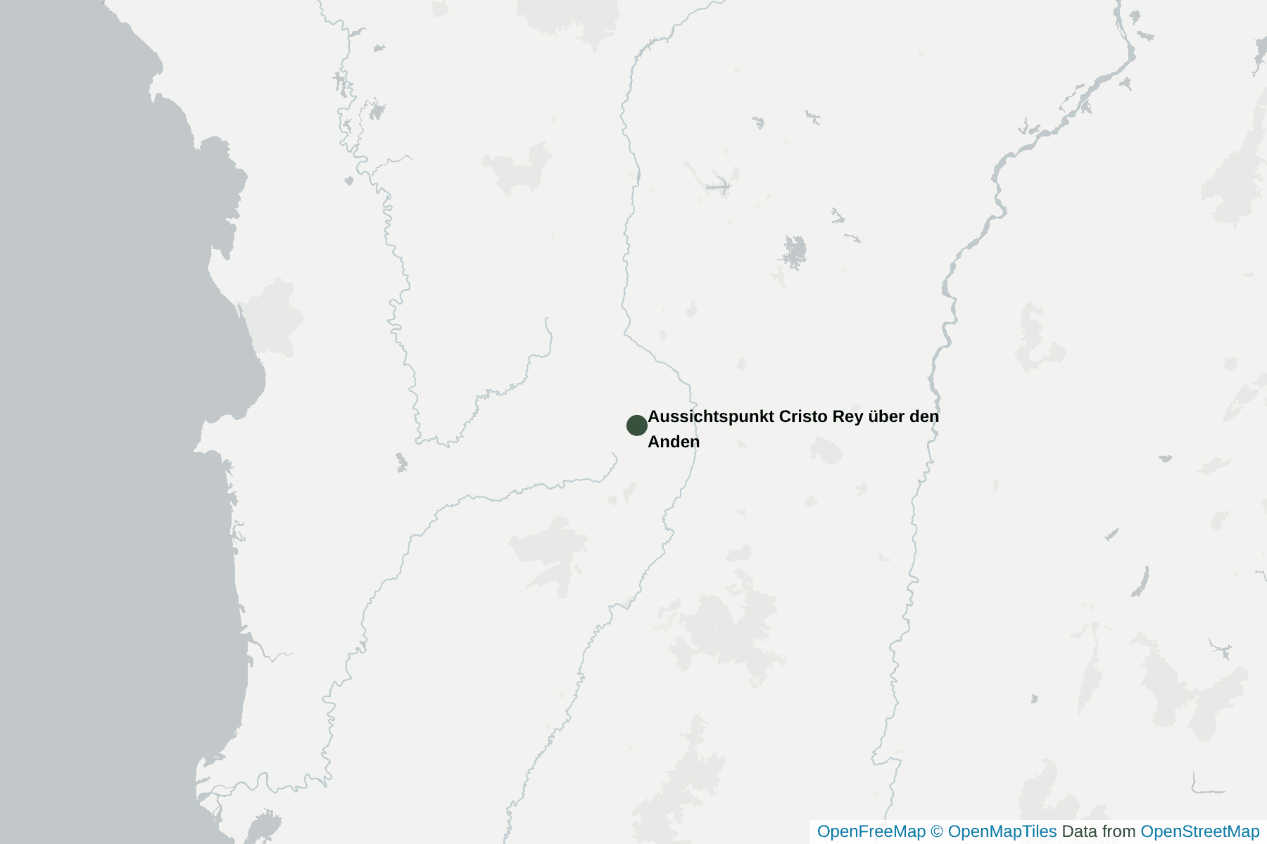 Karte von Aussichtspunkt Cristo Rey über den Anden